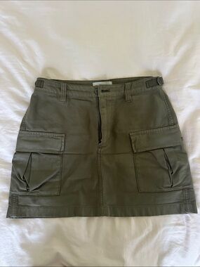 Olive Utility Cargo Mini Skirt